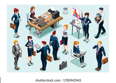 Cartoon characters on a project, brainstorm process on the board. Teamwork at the desk and board. Team processing an office brainstorming, people's project for a meeting. Character cartoon Vector.