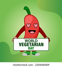 Cartoon Characters playing and laughing together with joy to celebrate world vegetarian day