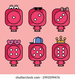 Personajes de dibujos animados con dados rojos. Ilustración del vector de dados del casino