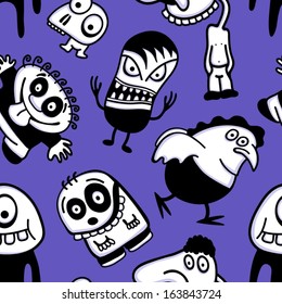 Cartoon characters seamless pattern.