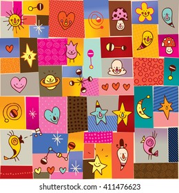 cartoon characters seamless pattern
