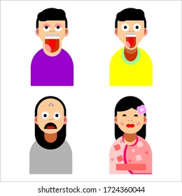 cartoon characters of various expressions, maybe also about covid heroes 19