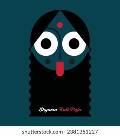 Cartoon charcter face represent indian religion festival Kali puja it's mean shyama puja. 3d illustration.