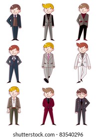 cartoon charming young man icon