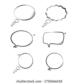 Cartoon chat bubbles in comic and handwritten style