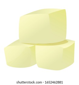 Cartoon of chayote pieces vector icon for web design isolated on white background
