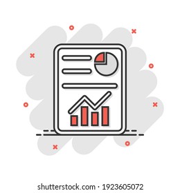 Cartoon checklist icon in comic style. Document check illustration pictogram. Diagram graph sign splash business concept.