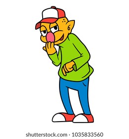 Cartoon Cheeky Smug Character
