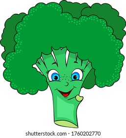 
Cartoon fröhliche Broccoli auf Vektorgrafik