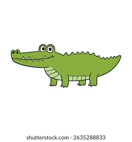 cartoon of a cheerful crocodile illustration