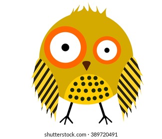 Cartoon cheerful owls.