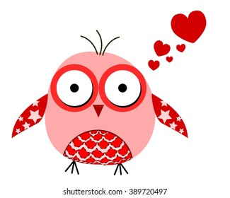 Cartoon cheerful owls.
