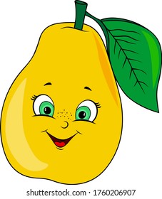 
cartoon cheerful pear in vector