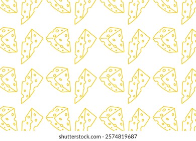 Cartoon Cheese doodle seamless pattern for background and packaging. Vector design. Various cheese design wallpaper
