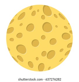 cartoon cheese moon vector symbol icon design. Beautiful illustration isolated on white background