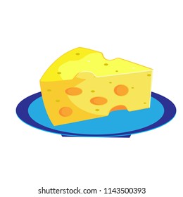 Cartoon cheese on the plate