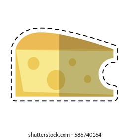 cartoon cheese slice snack icon