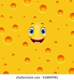 Cartoon cheese smiling
