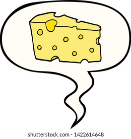 cartoon cheese with speech bubble
