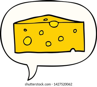 queso de dibujos animados con burbuja de habla