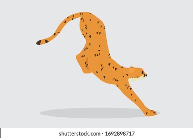 Cartoon cheetah. Cute Cartoon cheetah, Vector illustration on a white background. Drawing for children.