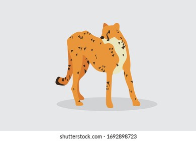 Cartoon cheetah. Cute Cartoon cheetah, Vector illustration on a white background. Drawing for children.