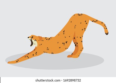 Cartoon cheetah. Cute Cartoon cheetah, Vector illustration on a white background. Drawing for children.