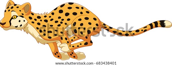 Cartoon cheetah running mural for nursery walls.