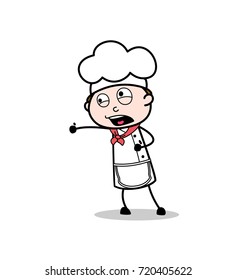 Cartoon Chef in Aggression Mood Vector Illustration