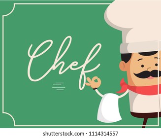Cartoon Chef Background template Flat Vector Illustration Design