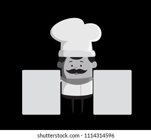 Cartoon Chef banners Flat Vector Illustration Design