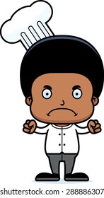 A cartoon chef boy looking angry.