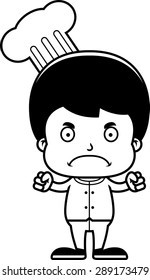 A cartoon chef boy looking angry.