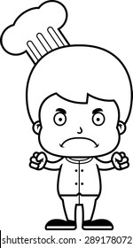 A cartoon chef boy looking angry.