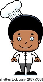 A cartoon chef boy smiling.