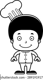 A cartoon chef boy smiling.
