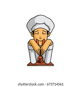 Cartoon chef character logo