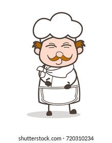 Cartoon Chef with Confounded Face Vector Illustration