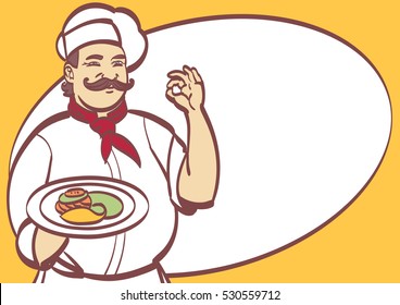 Cartoon Chef cool vector art for any design. Eps 10, A4 format