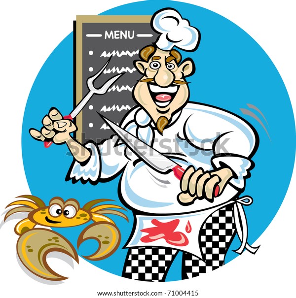 Cartoon Chef Crab Cartoon Chef Stock Vector (Royalty Free) 71004415