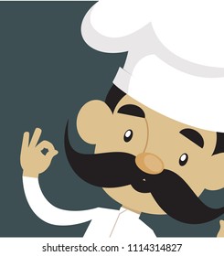 Cartoon Chef delicious  Flat Vector Illustration Design