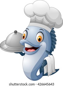 Cartoon chef fish