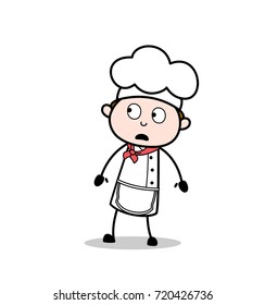 Cartoon Chef Frowing Face Expression Vector Illustration