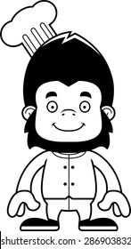 A cartoon chef gorilla smiling.