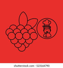 cartoon chef gourmet grape vector illustration eps 10