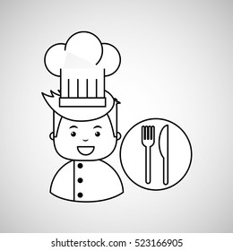 cartoon chef gourmet restaurant concept vector illustration eps 10