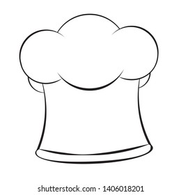 Cartoon chef hat, cook's cap design on white background.