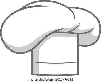 Cartoon Chef Hat Logo Design. Vector Hand Drawn Illustration Isolated On Transparent Background