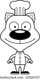 A cartoon chef kitten smiling.