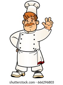 Cartoon chef. From a large set of similar images.